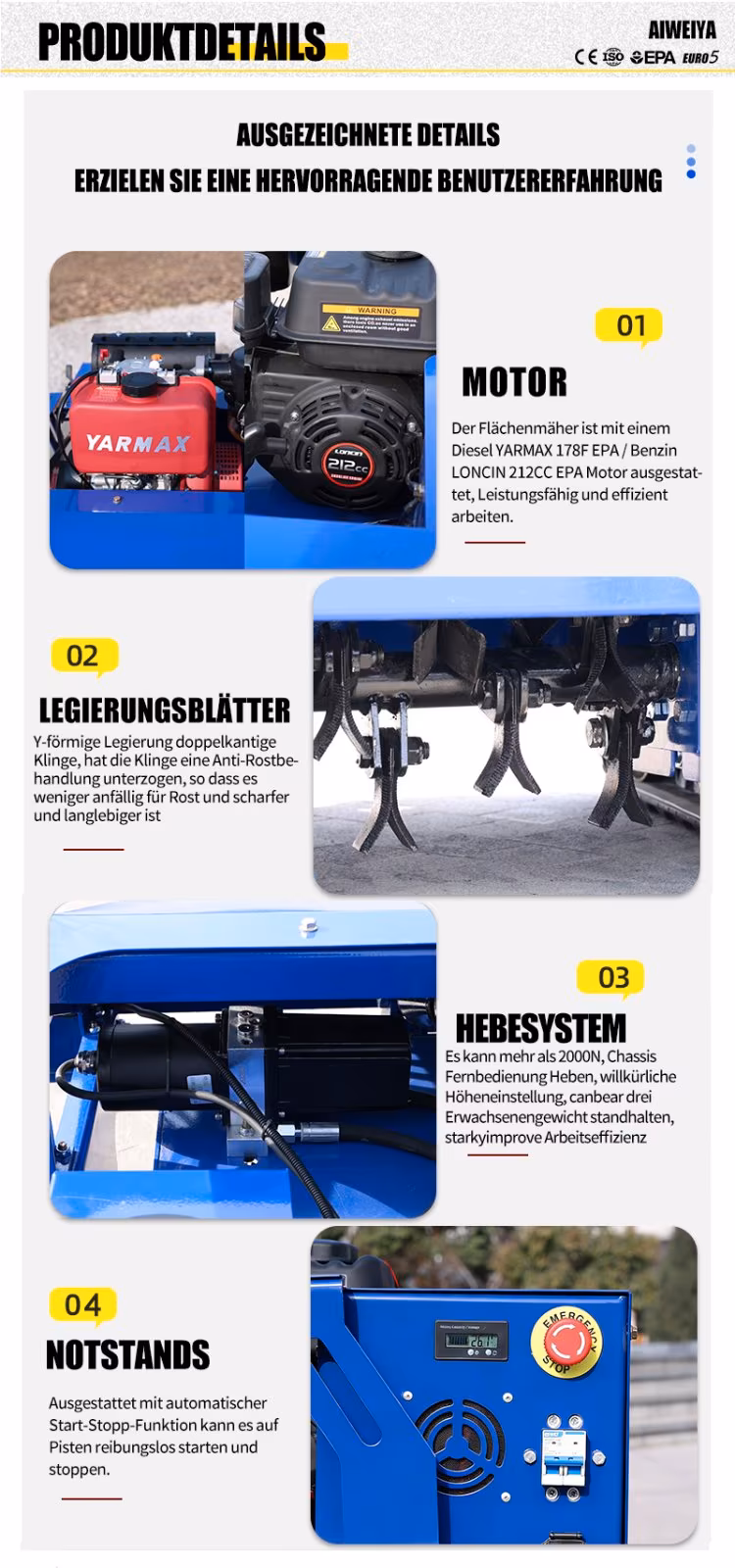 RHINO (AWY) 550S Ferngesteuerter Hybrid-Mulcher Mulchmäher Schlegelmäher – Bild 10