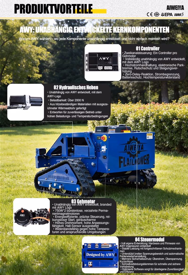 RHINO (AWY) 550S Ferngesteuerter Hybrid-Mulcher Mulchmäher Schlegelmäher – Bild 9
